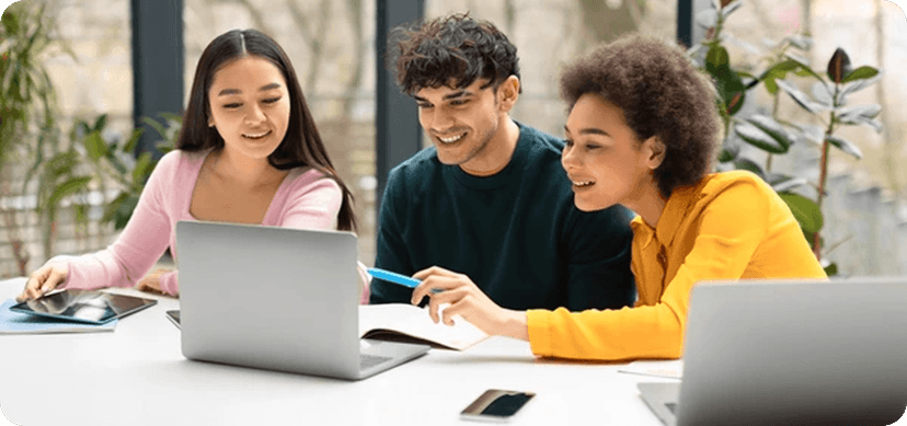 People working collaboratively in an office setting
